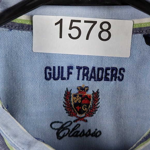 Gulf Traders* Men's Classic Short Sleeve Button Down Curved‎ Hem Shirt~ Medium - Picture 3 of 11